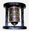 Wooden stand wall hanging prayer wheel