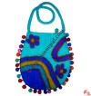Rainbow and Flowers pompom frills bag