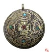 White metal or brass filigree mandala pendant