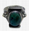 White metal turquoise Tibetan design fingering 2
