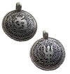Om Trident filigree white metal pendant