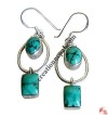 Turq 2- stone silver earing