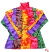 Four color square patch full sleeve rib T-shirt