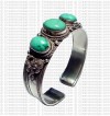 3-stone small Turquoise bangle