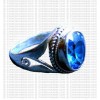 Blue Zircon stone finger ring
