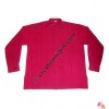 Shyama cotton round neck plain shirt-red