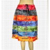 Rainbow tie-dye middle length skirt