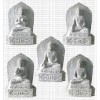 Pancha Buddha - 8'' stone staues (set of 5)
