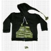 Kids size woolen long-hood Dark green jacket