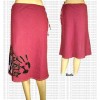 Crochet over palms print cotton skirt