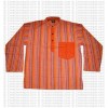 Long sleeves patch pocket adult shirt-orange