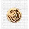 Om carved bone button (Packet of 10)