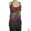 Rib hand painted patch-work stone-wash tank top