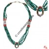 Turquoise 6-strand necklace with turq-silver pendant
