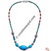 Turq-Coral silver beads necklace