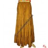 Cotton step joined long skirt