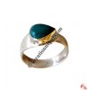Heart shape turquoise adjustable silver finger ring