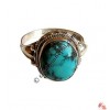 Oval shape turquoise silver finger ring 9