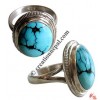 Oval shape turquoise silver finger ring19