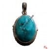 Oval shape turquoise silver pendant1