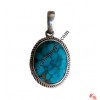 Oval shape turquoise silver pendant9