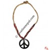 Peace sign pendant hemp necklace