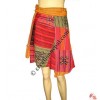 Patch and block print cotton open wrapper skirt