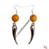 Amber beads ear ring22