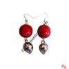 Amber beads ear ring23