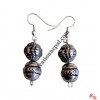 Silver coated plastic beads ear ring 3