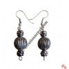 Silver coated plastic beads ear ring 8
