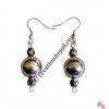 Silver coated plastic beads ear ring 9