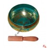 Painted small size singing bowl (Green)
