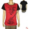 Layer-cut waves design rib t-shirt