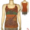 Hand embroidered patch-work rib tank top