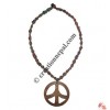 Big peace hemp necklace