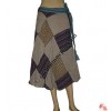 Patchwork khaddar wrapper skirt