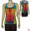 Hand embroidered razor cut tank top