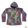 Peace print khaddar patch-work jacket