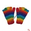 Woolen half-finger rainbow gloves
