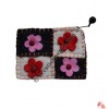 Patch-work flower felt coin purse