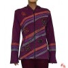 Stripes patch flower purple jacket