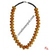 Yellow amber beads necklace