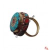 Two step design colorful finger ring