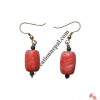 Coral ear ring