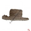 Hemp-cotton crochet round wire hat