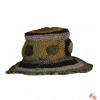 Hemp-cotton patch crochet round wire hat