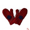 Woolen crochet flower design mitten