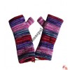 Woolen mixed color tube gloves