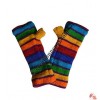 Woolen rainbow tube gloves